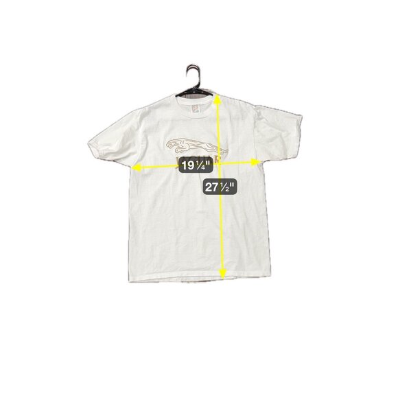 Jerzees Jaguar Embroidered T-Shirt White Sz Large Crewneck Short Sleeve Casual - Picture 6 of 9